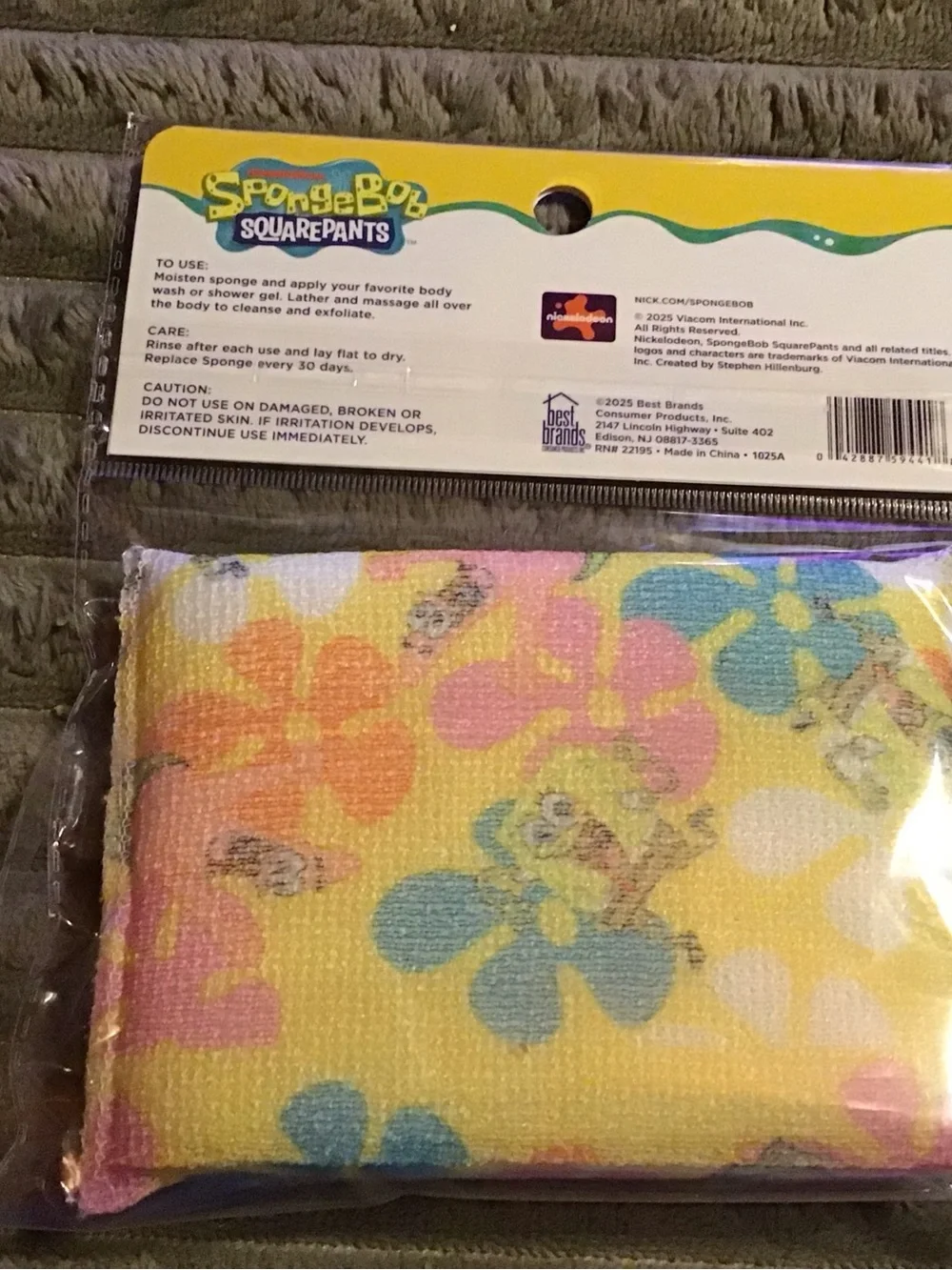 SpongeBob SquarePants Exfoliating Body Sponge - Yellow